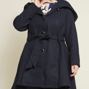 Modcloth navy Once Upon a Thyme Hooded Coat